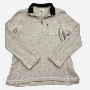 Woolrich Oatmeal Beige 1/4 Zip Fleece Pullover Sweater Jacket Men's Medium M